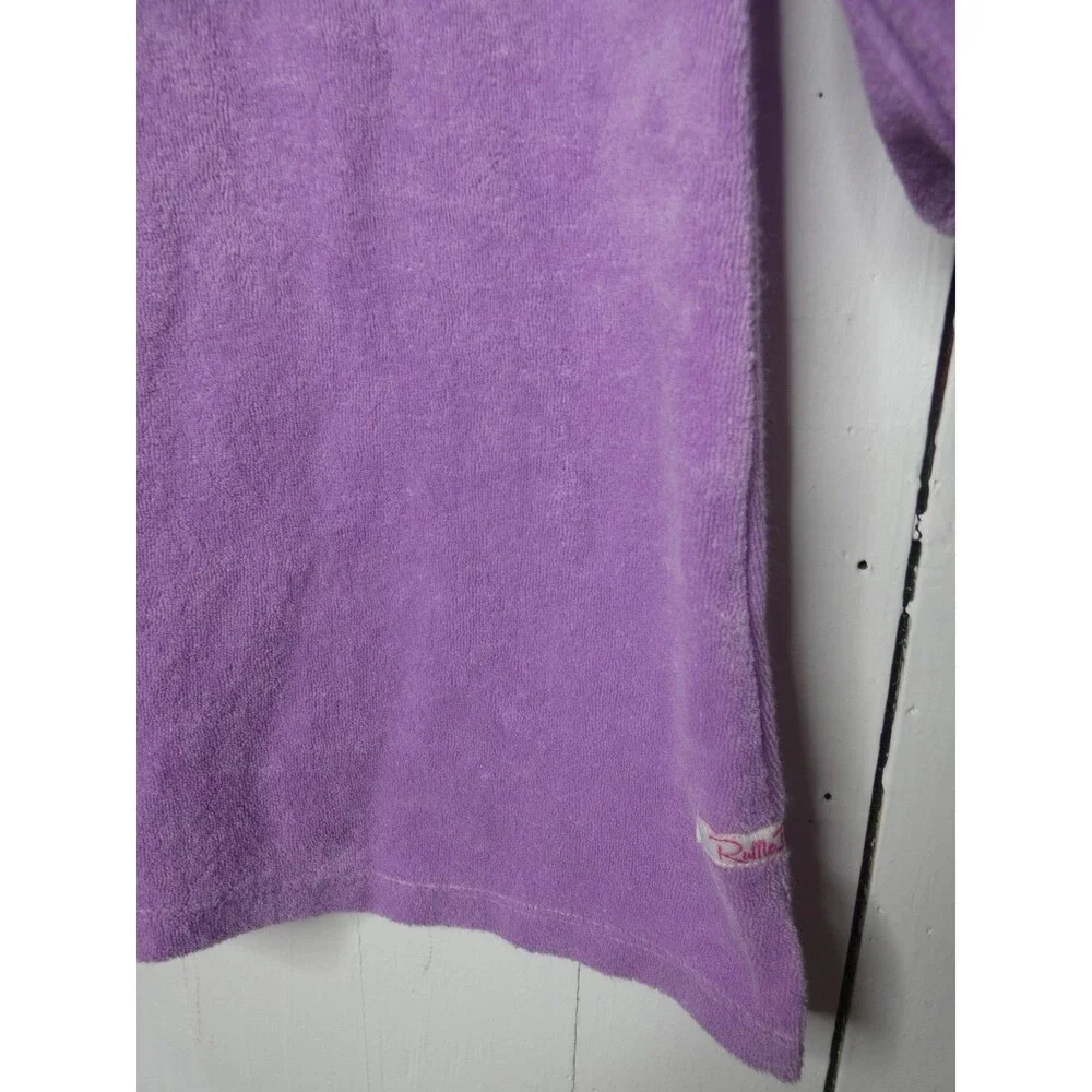 Ruffle Butts Girls 5 Purple Terry Cloth Cover Up Embroidered Pullover Dress